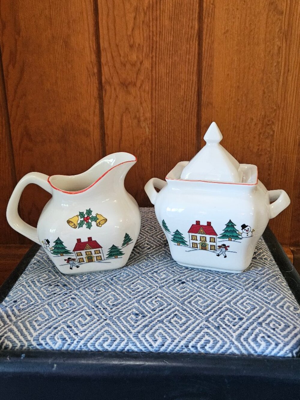 Vintage Joy of Christmas Jamestown China Cream & Sugar